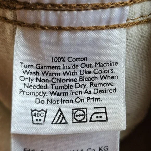 Eddie Bauer Classic Chino Pants Mens Tag 30x30 Act 31x29 Khaki Straight Leg - Picture 7 of 15